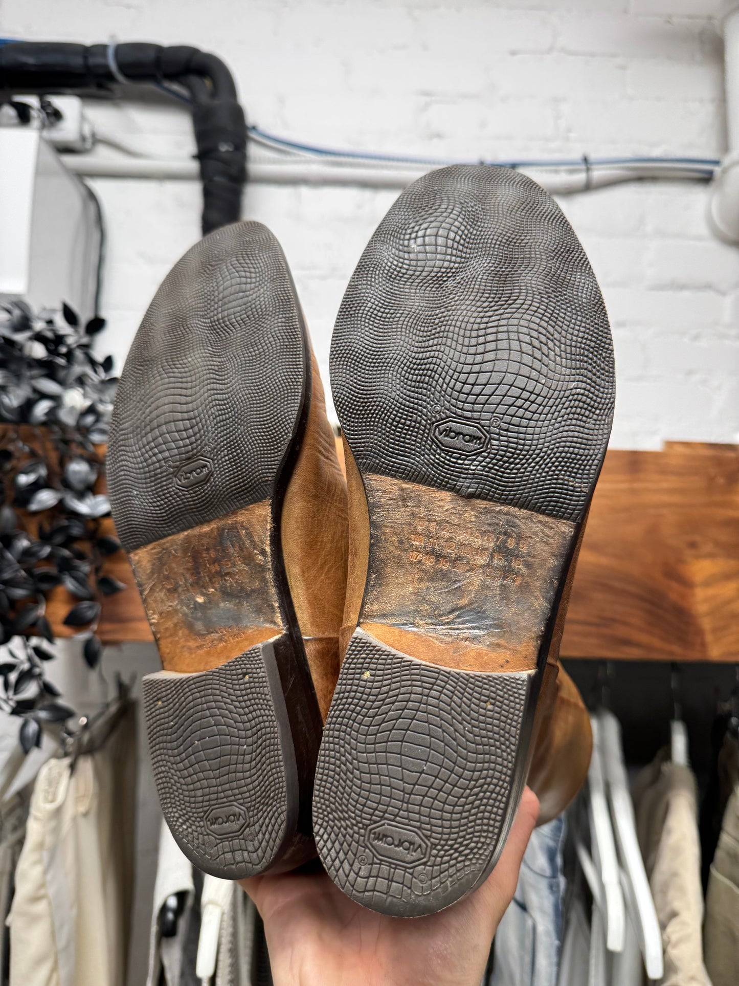 Maison Margiela ‘Pecos’ Natural Brown Patina Pointed Toe Leather Boots