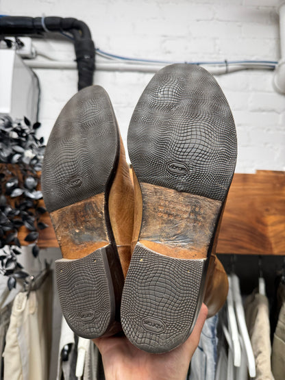 Maison Margiela ‘Pecos’ Natural Brown Patina Pointed Toe Leather Boots