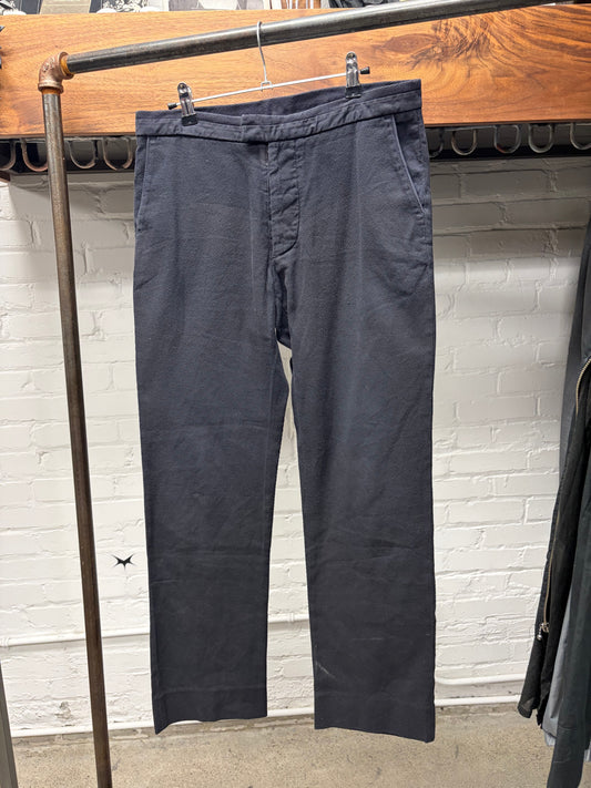 Maison Martin Margiela Black ‘Diagonal Corduroy’ Straight Cut Trousers
