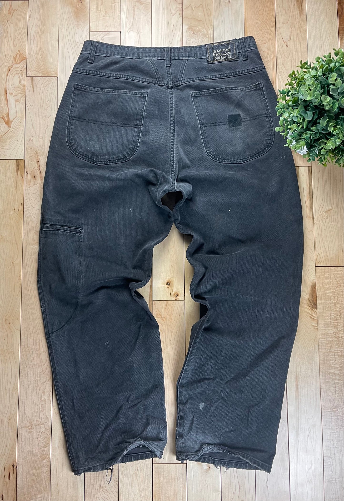 Marithe Francois Girbaud Washed Black Baggy Denim