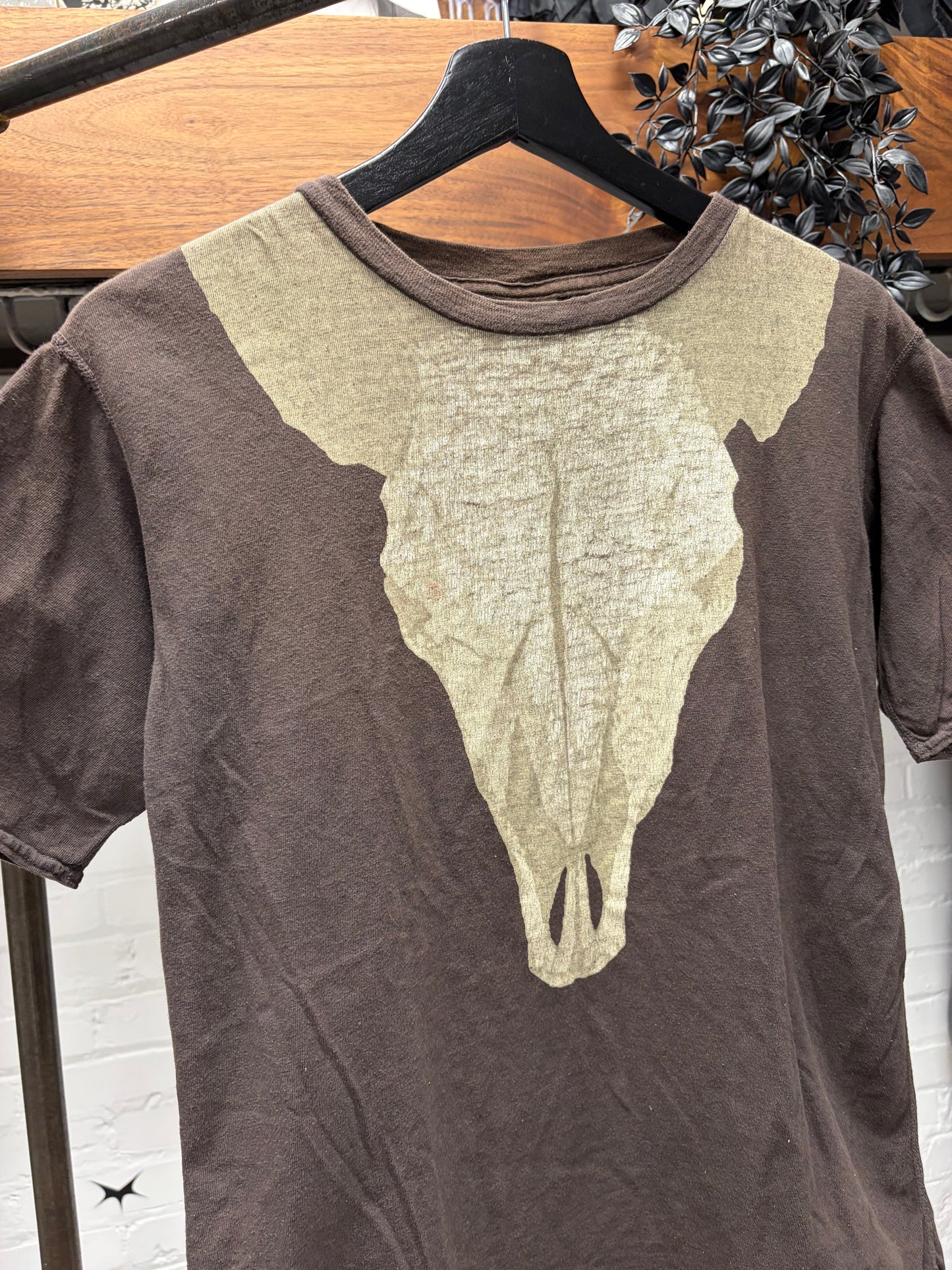 Kapital Western ‘Skull’ Brown/Bone Graphic T-Shirt
