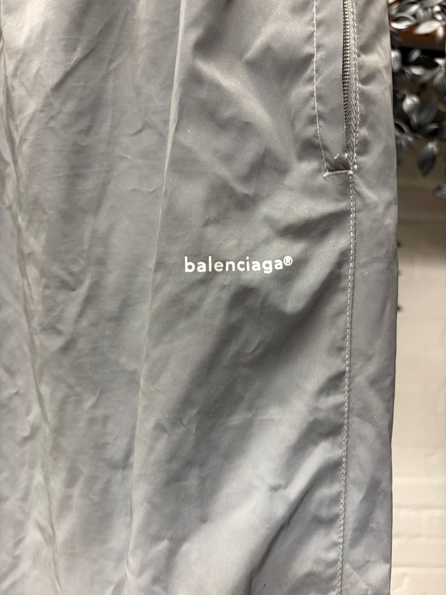 Balenciaga 3M ‘Simple Logo’ Grey Drawstring Track Pants