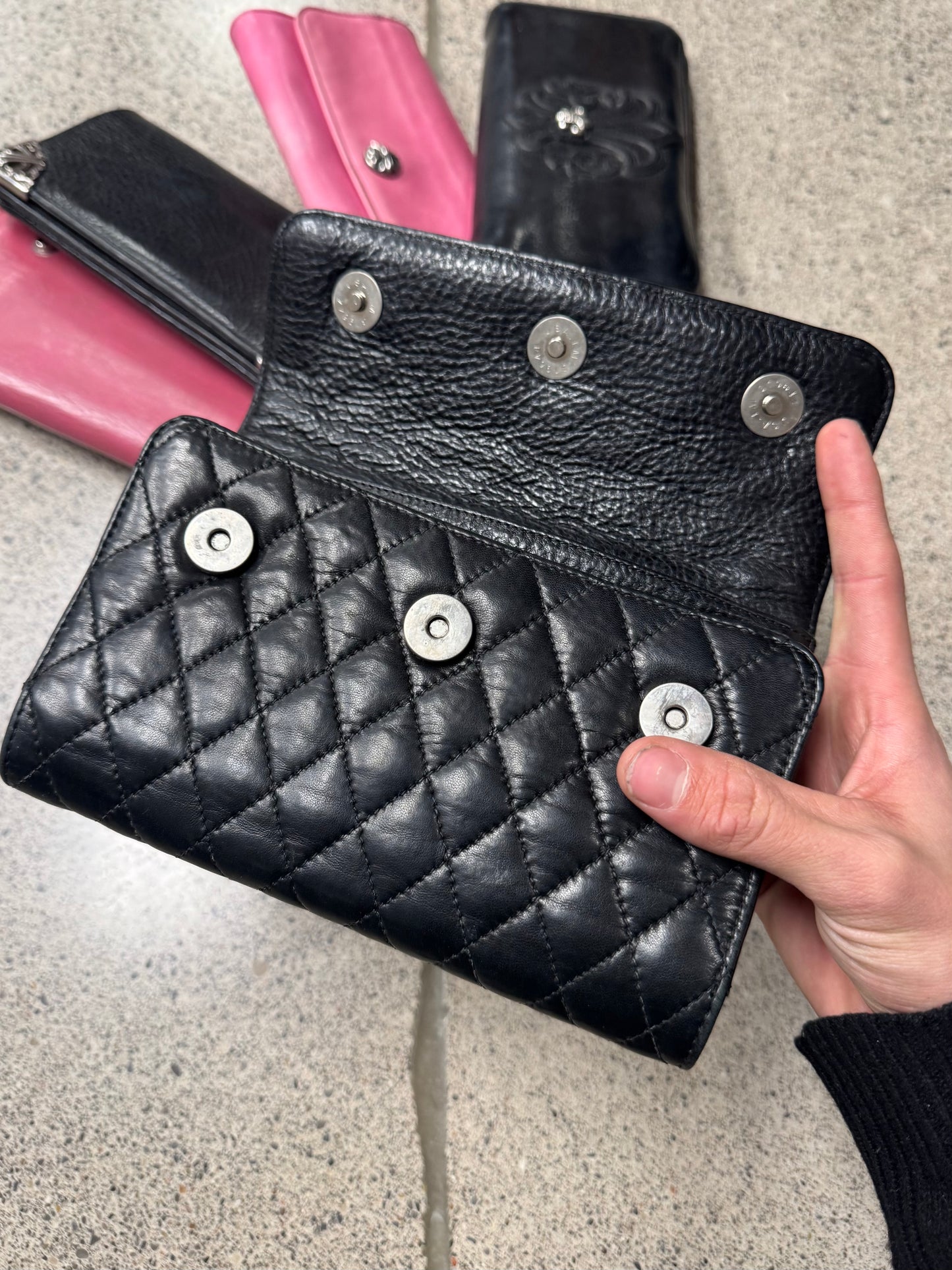 Chrome Hearts ‘Wave4’ Quilted Lambskin Leather Clutch Wallet