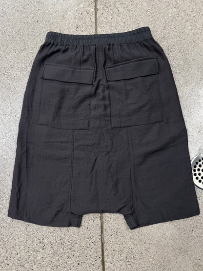 AW2014 Rick Owens ‘Moody’ Mainline Dark Dust Wool ‘Pod’ Shorts