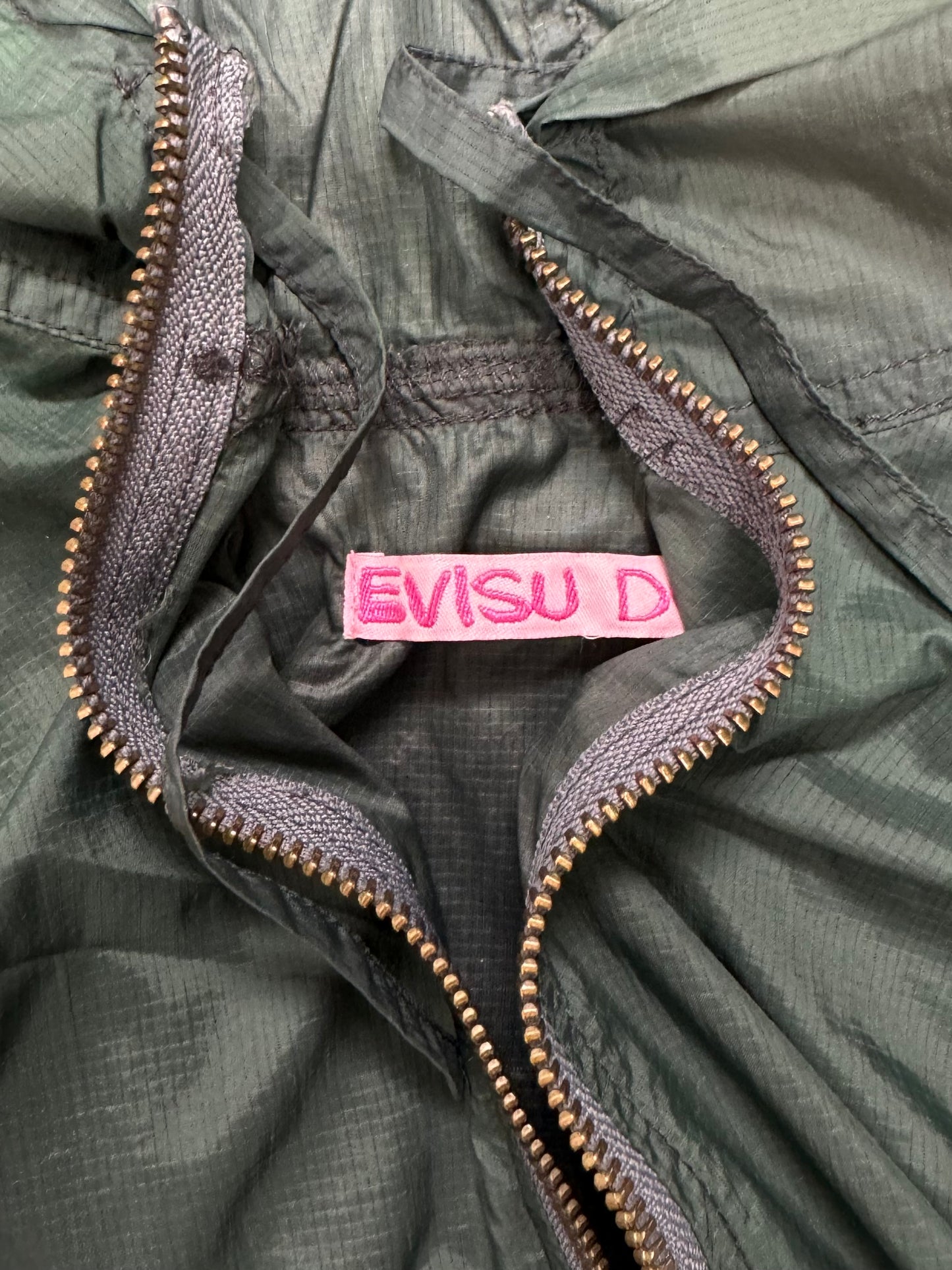 Evisu Quarter Zip Gull Logo ‘Pouch Pocket’ Anorak Jacket