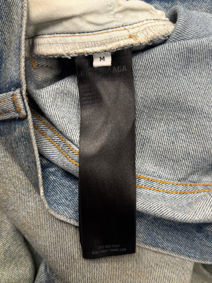2022 Balenciaga ‘Mudwash’ Oversized Baggy Blue Denim