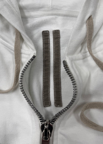 SS2020 Rick Owen Chalk White ‘Jason’ Zip Up Hoodie