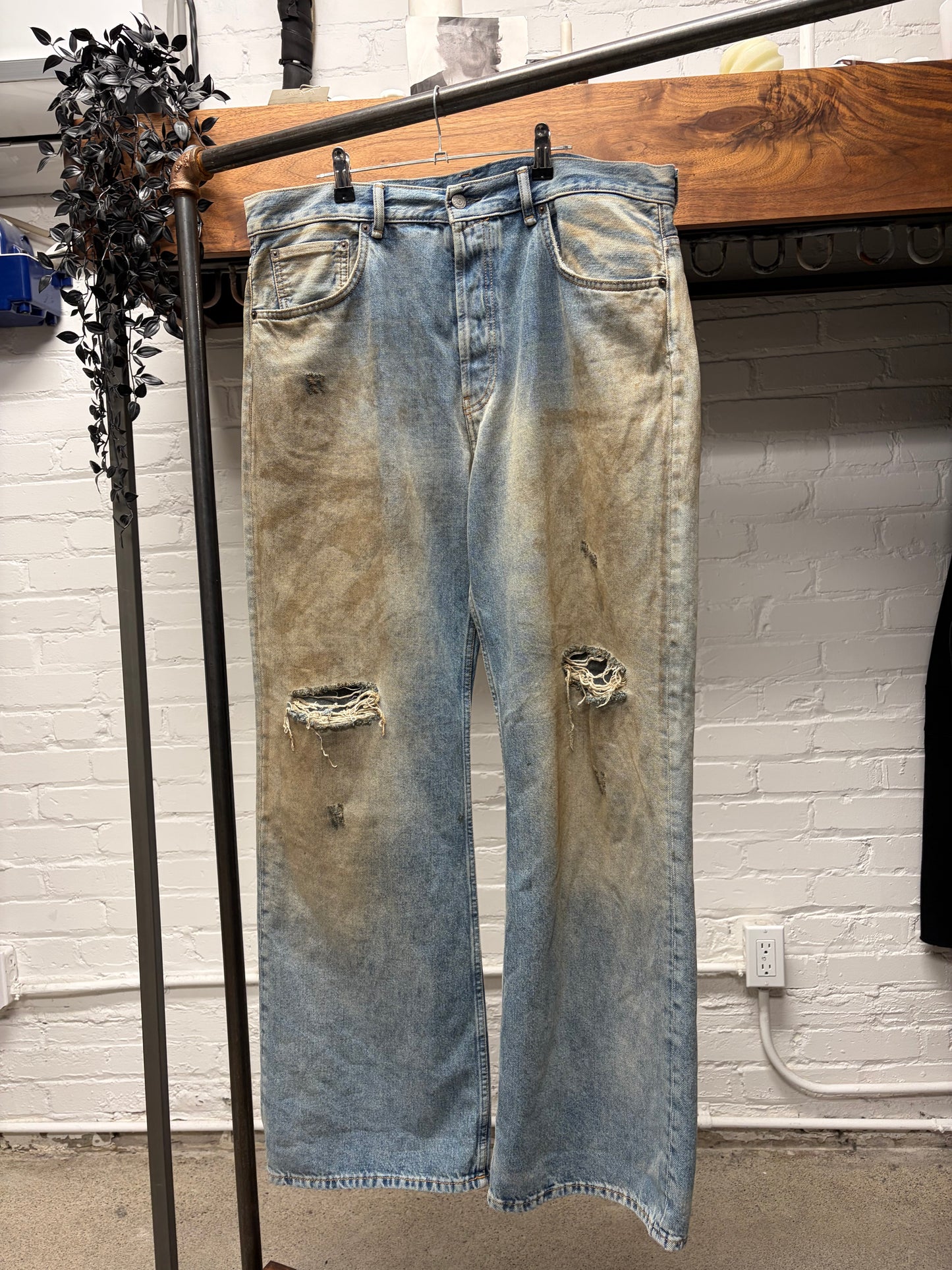 Acne Studios ‘2021M’ Mud Washed Blue Flared Denim