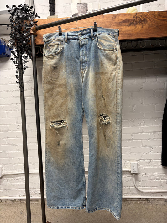 Acne Studios ‘2021M’ Mud Washed Blue Flared Denim