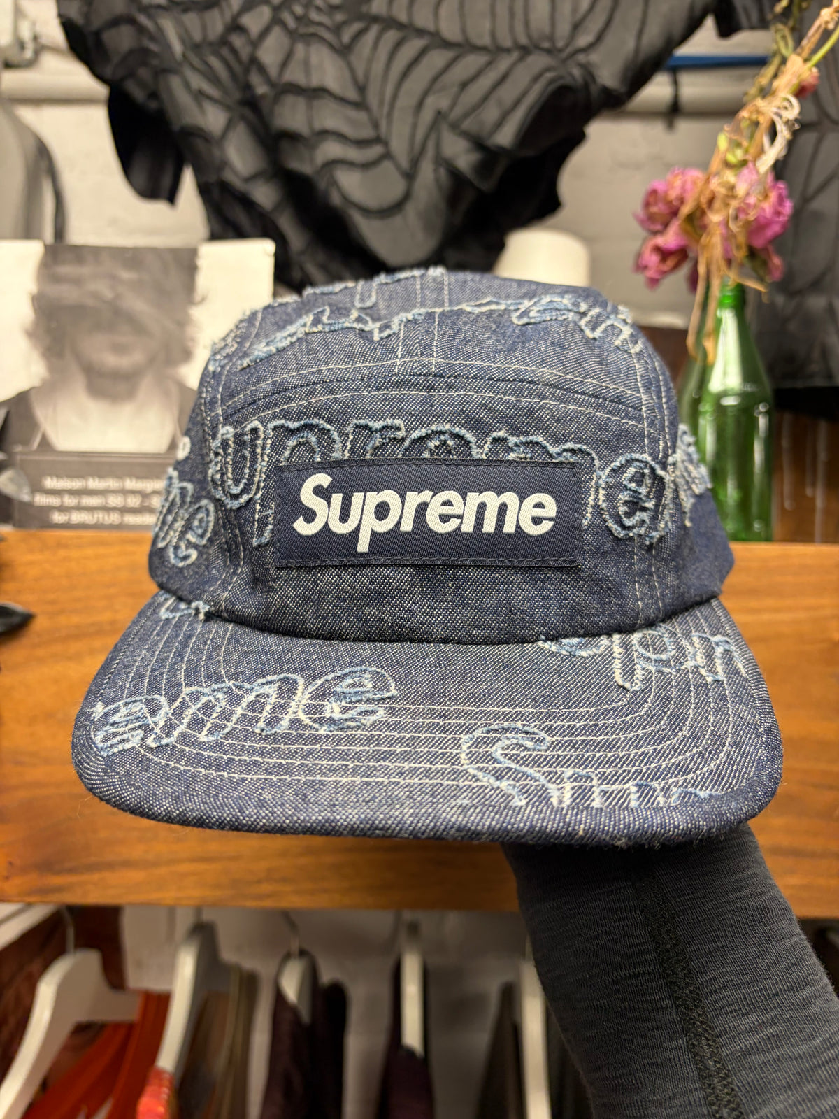 Aw2024 Supreme Lasered Denim ‘Box Logo’ Camp Cap