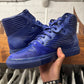 Balenciaga ‘Cote’ Pleated Blue Leather High Top Sneakers