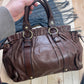 Miu Miu Brown Leather Top Handle Bag