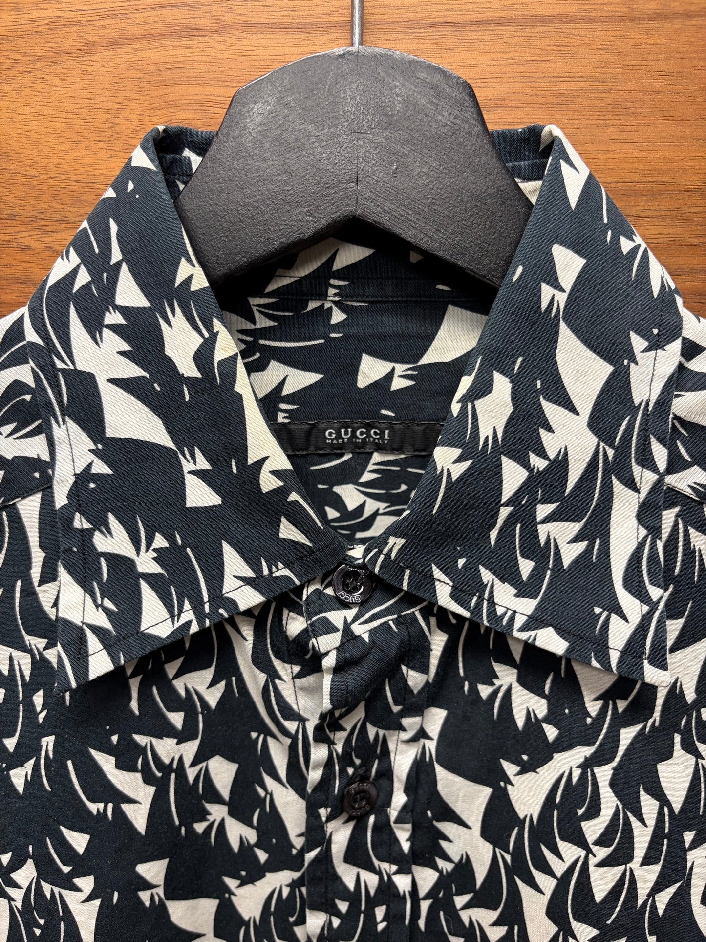 SS2007 Gucci by Frida Giannini ‘Sailboats’ Collared Button Up Shirt