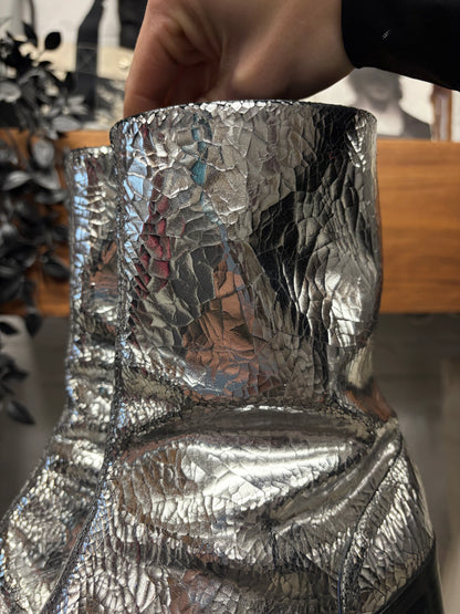 Maison Margiela ‘Tabi’ Split Toe ‘Broken Mirror’ Metallic Leather Boots