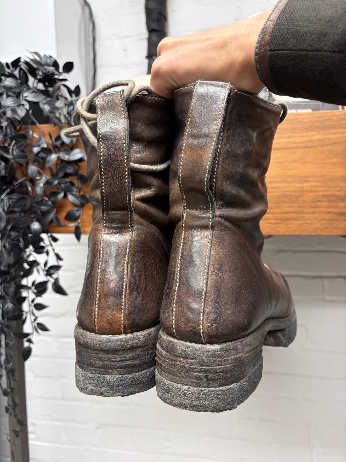 Carol Christian Poell ‘AM/2609 Paper Dart’ Horse Leather Object Dyed Combat Boots