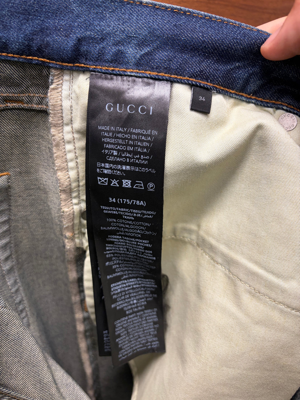 Gucci by Demna Gvasalia ‘Horsebit’ Raw Blue Flared Leg Denim