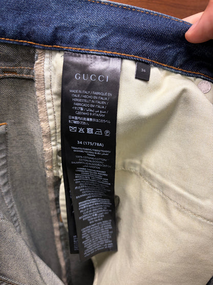 Gucci by Demna Gvasalia ‘Horsebit’ Raw Blue Flared Leg Denim