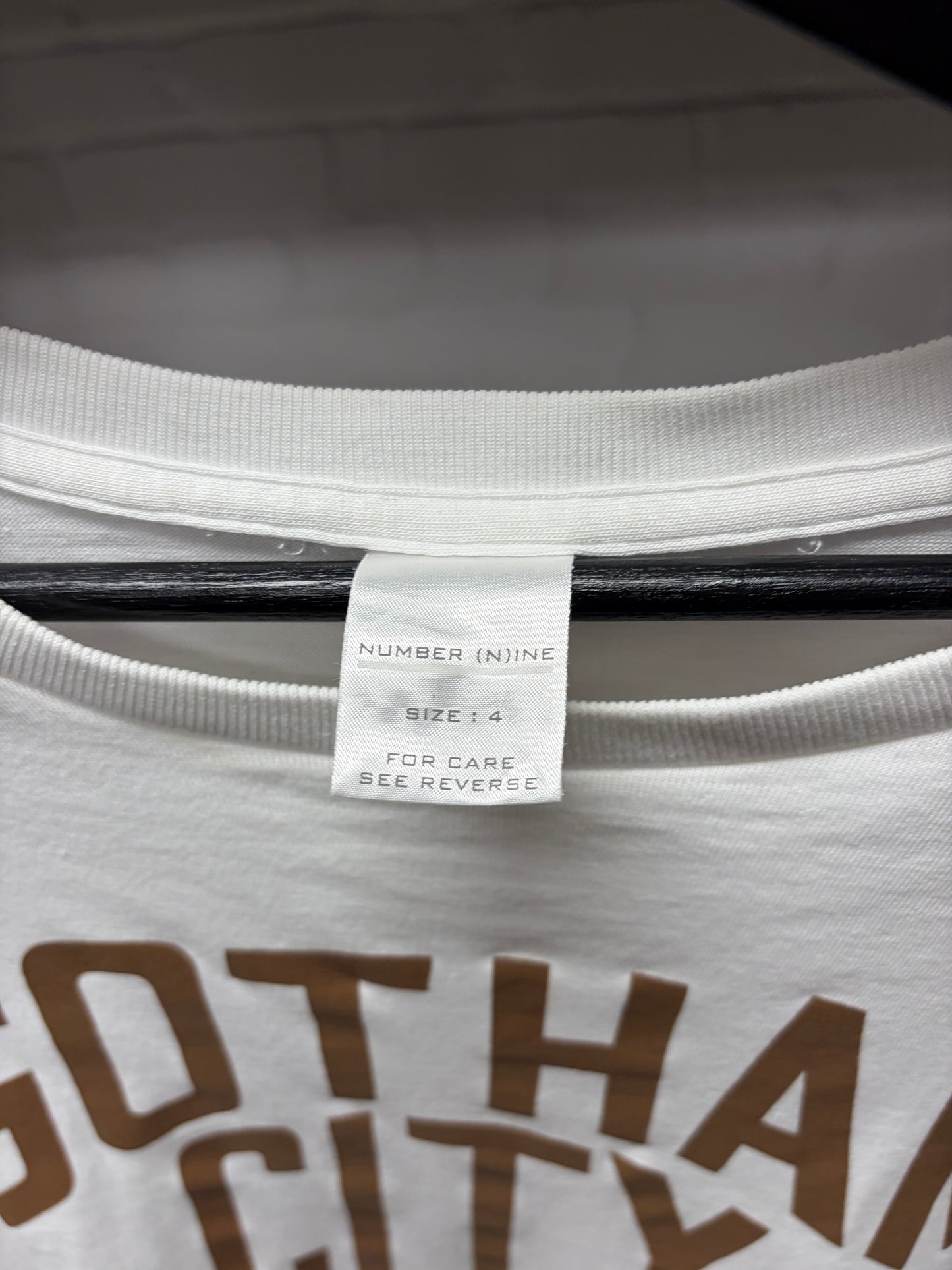 Number (N)ine ‘Gotham City’ White/Gold Slogan T-Shirt