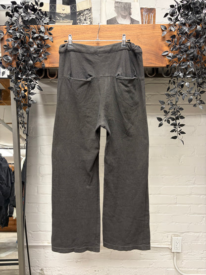 Yohji Yamamoto Relaxed Black Cotton Wide Leg Sweatpants