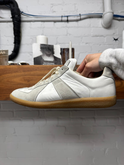 Maison Margiela G.A.T. White Leather/Gum Sole Low Top Sneakers