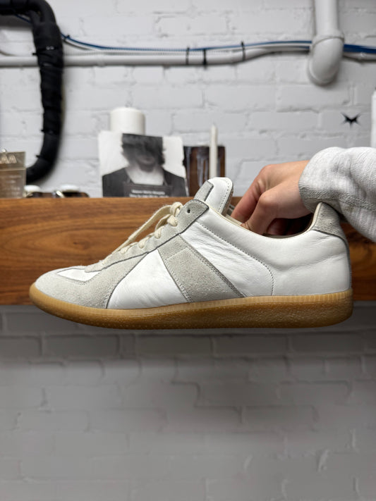 Maison Margiela G.A.T. White Leather/Gum Sole Low Top Sneakers