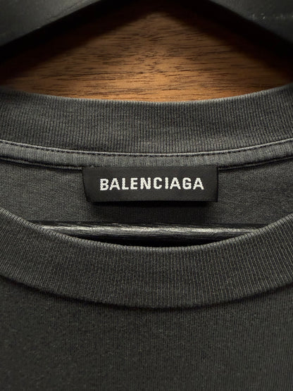 SS2017 Balenciaga ‘Paris Skyline’ Washed Black Cotton Graphic T-Shirt
