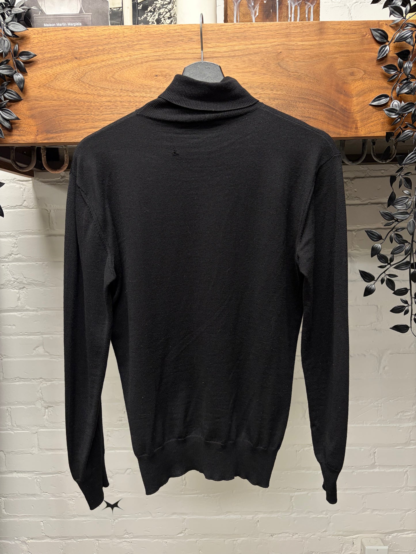Raf Simons Embroidered ‘R Logo’ Merino Wool Turtleneck Sweater