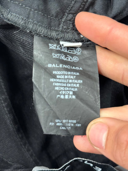 2017 Balenciaga Black ‘Button Fly’ Black Skinny Jeans