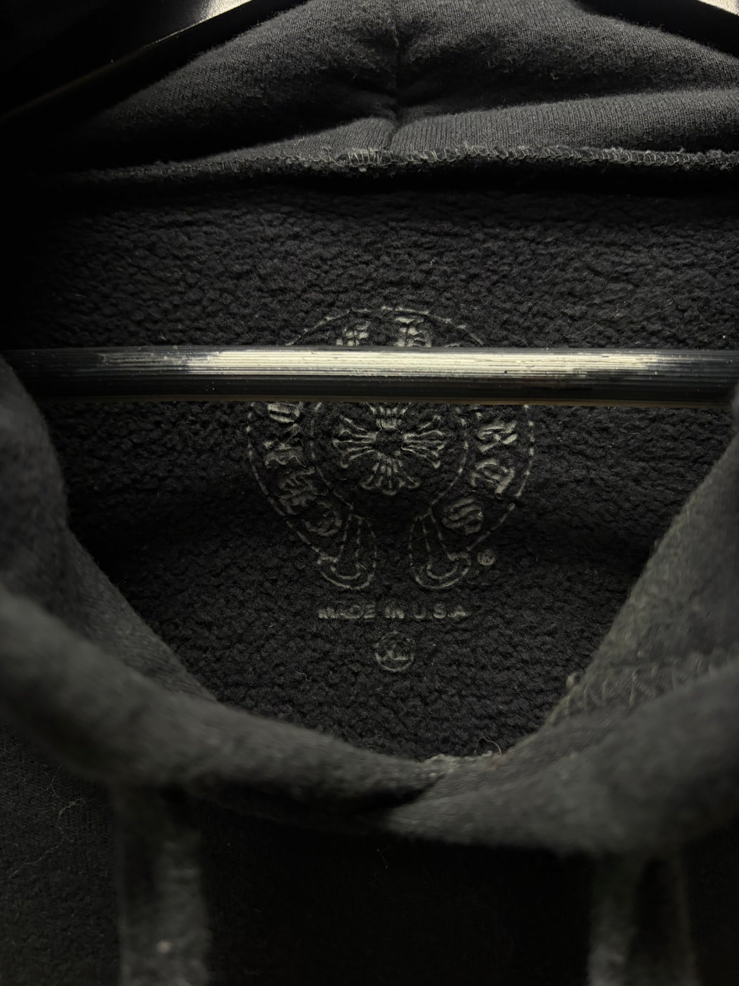 Chrome Hearts Online Exclusive Black/Red Horseshoe Logo Hoodie