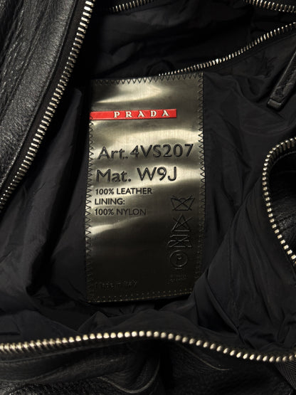 Prada Sport Suede/Calfskin Leather Black Gym Duffel Bag