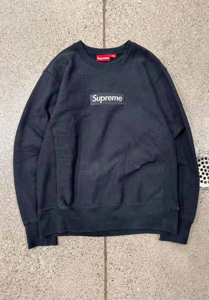 Supreme Black/Black Box Logo Crewneck Sweatshirt