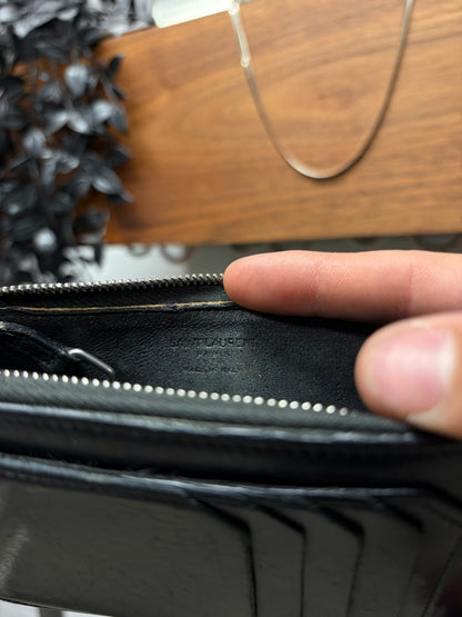 Saint Laurent Black Calfskin Leather ‘Keyhook’ Cardholder