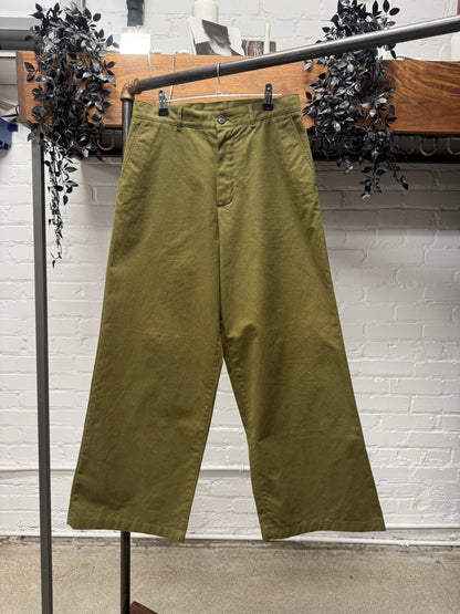 2018 Balenciaga ‘Forest Green’ Wide Leg Pants