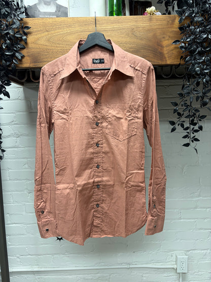 Dolce & Gabbana ‘Vintage Advertisement’ Clay Button Up Shirt
