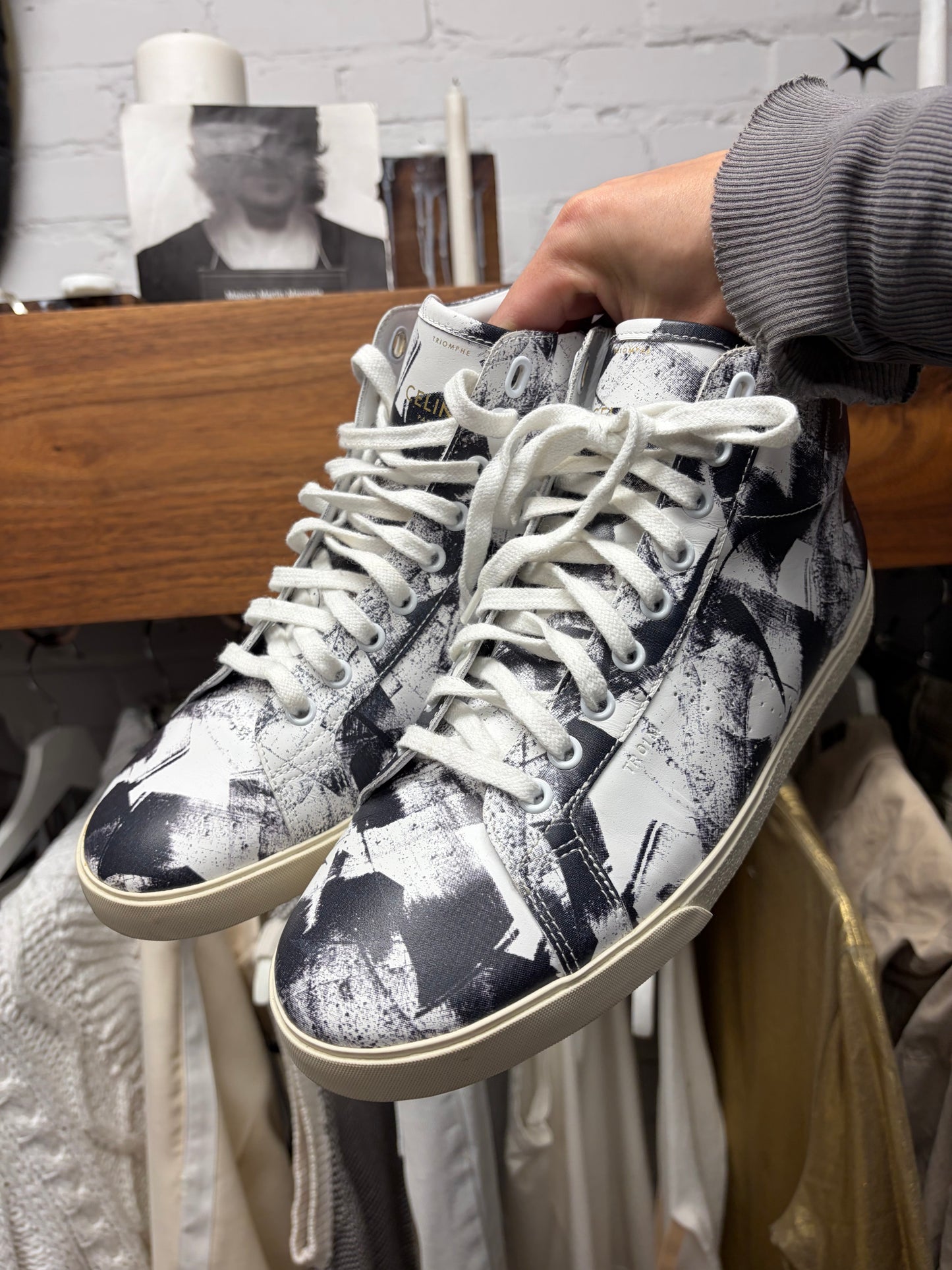 Celine ‘TRO1M’ Graphene Leather High Top Sneakers