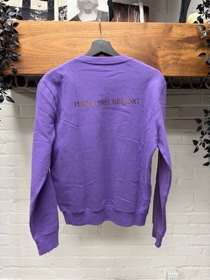 Saint Laurent ‘1985 Pekin Beijing’ Gold Foil Logo Purple Sweatshirt