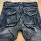 PPFM J/Banana Cut Washed Raw Blue Twisted Denim