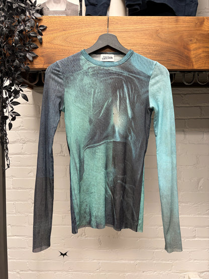 Jean Paul Gaultier ‘Body Art’ Mesh Long Sleeve Shirt