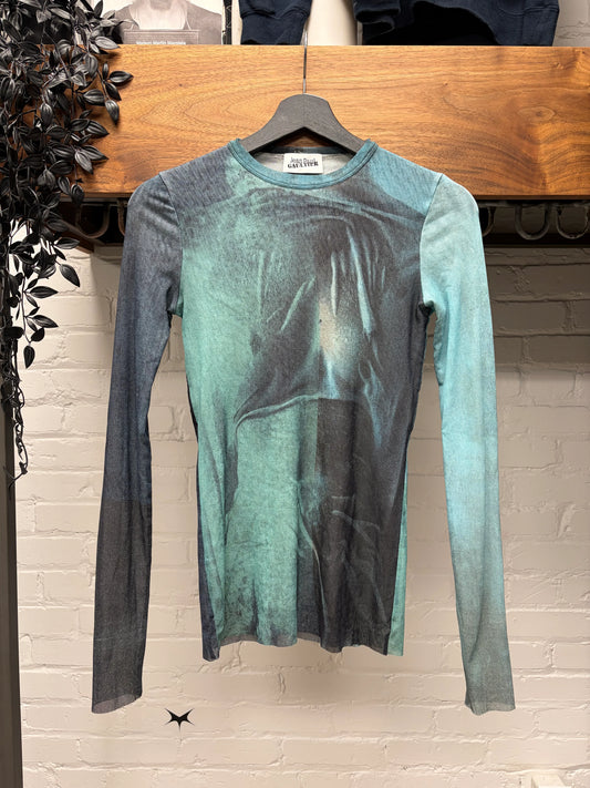 Jean Paul Gaultier ‘Body Art’ Mesh Long Sleeve Shirt