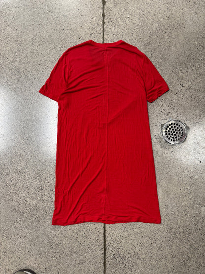 SS2017 Rick Owens ‘Walrus’ Red Silk Level T-Shirt