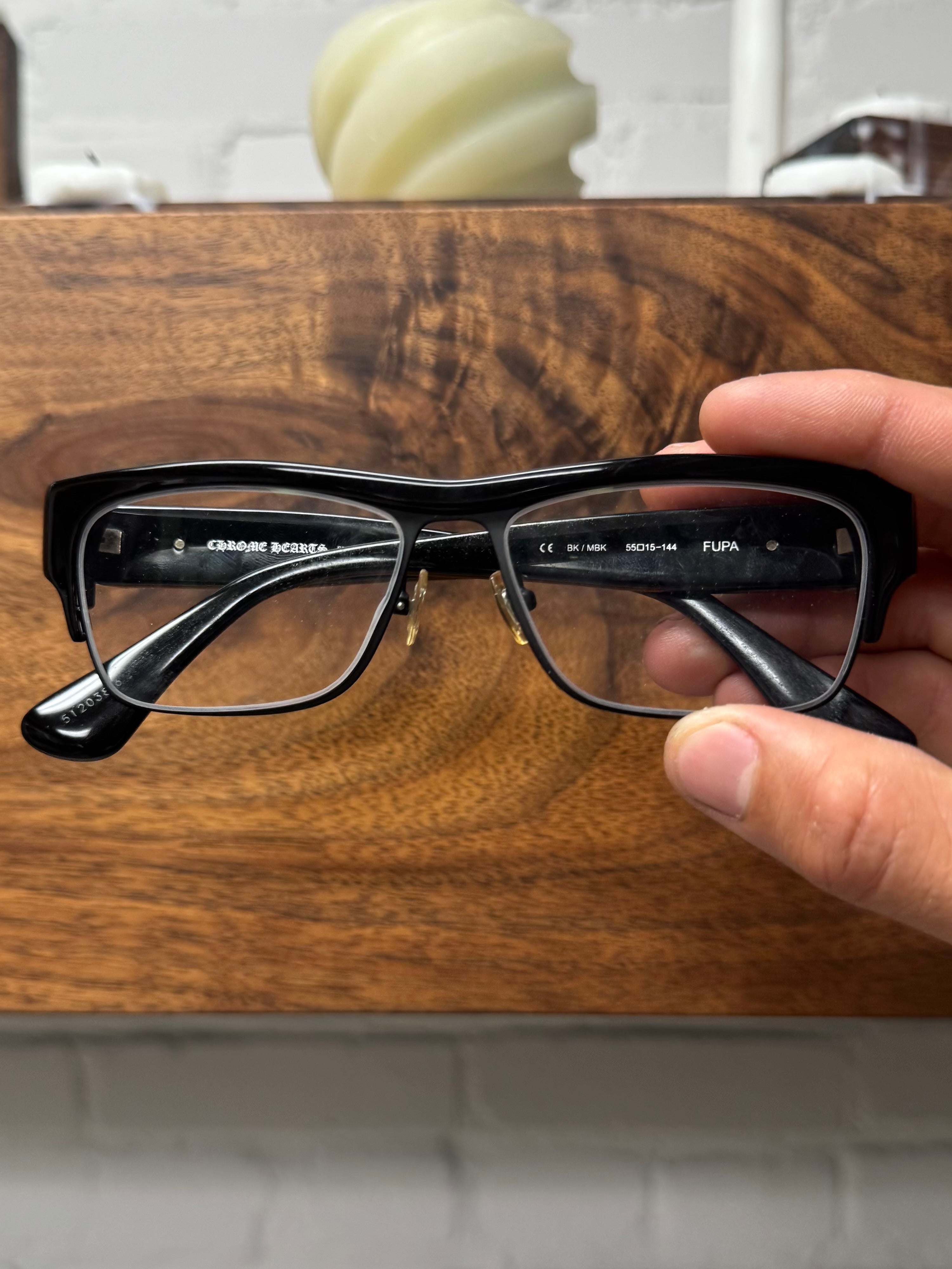 クロムハーツ　眼鏡　FUPA Chrome Hearts Silver Fleur Logo 'Fupa' Prescription Glasses