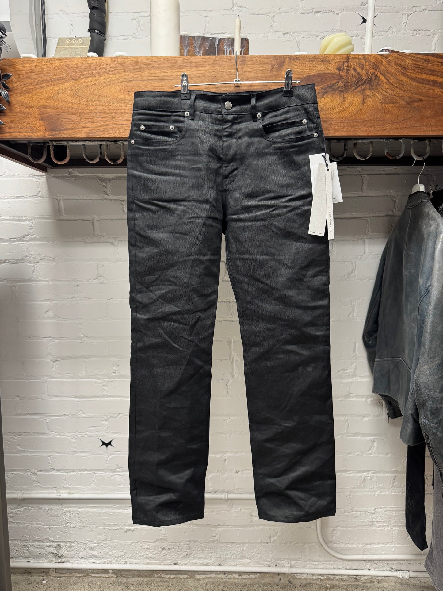 SS2025 Rick Owens ‘Hollywood’ Linen Straight Cut Black Trousers