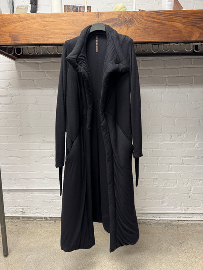 Rick Owens ‘Lilies’ Deep Black Floor Length Bathrobe Coat