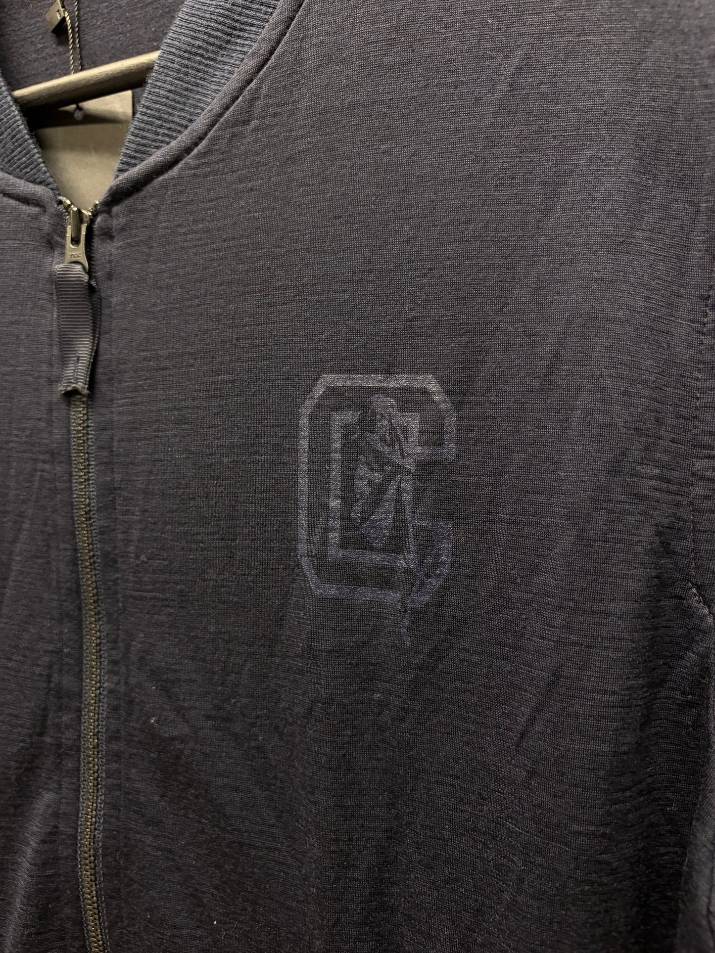 Hysteric Glamour ‘Varsity Logo’ Knit Lightweight Zip-Up Sweater