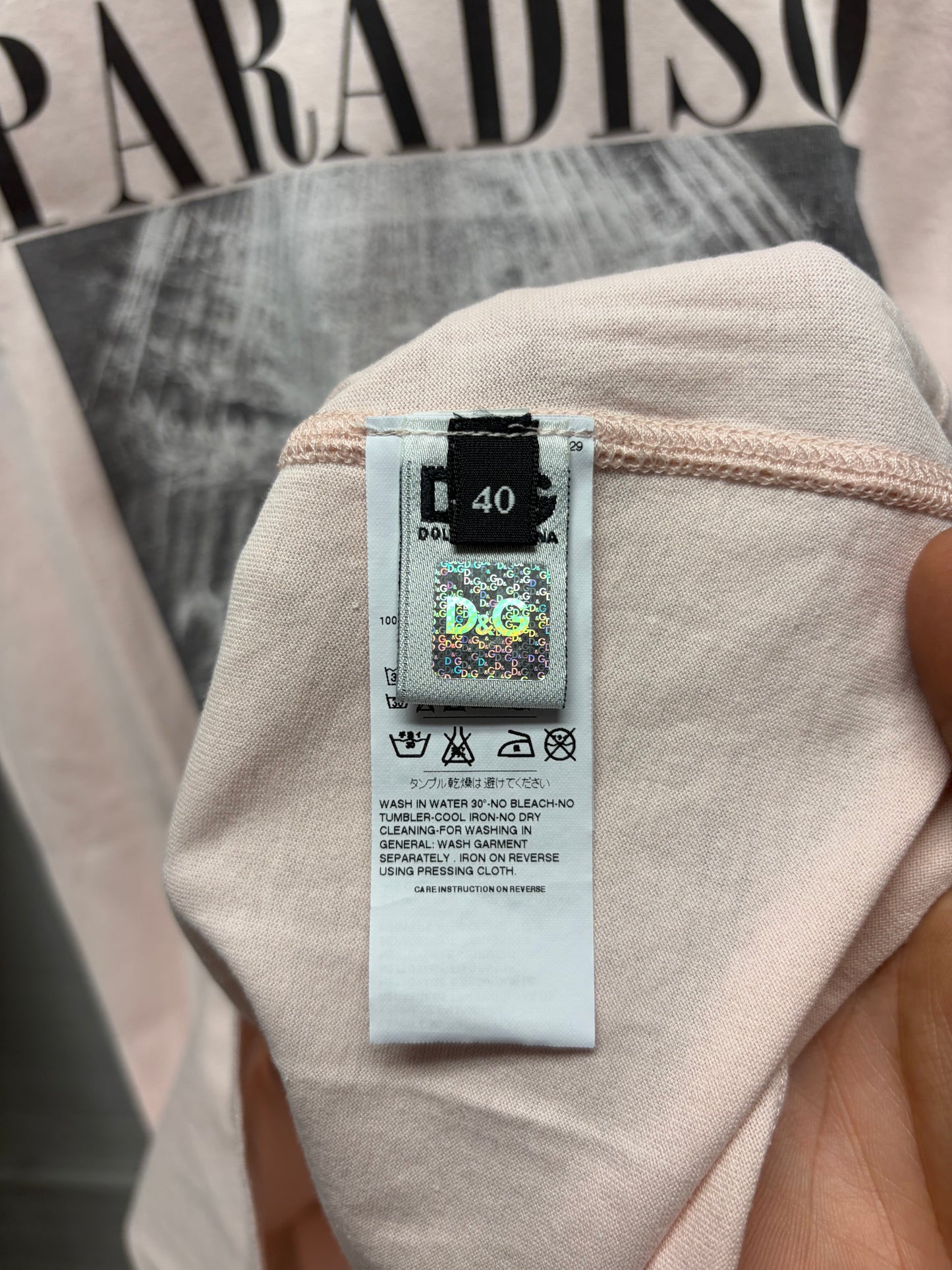 2000s Dolce & Gabbana ‘Paradiso’ Faded Pink Graphic T-Shirt