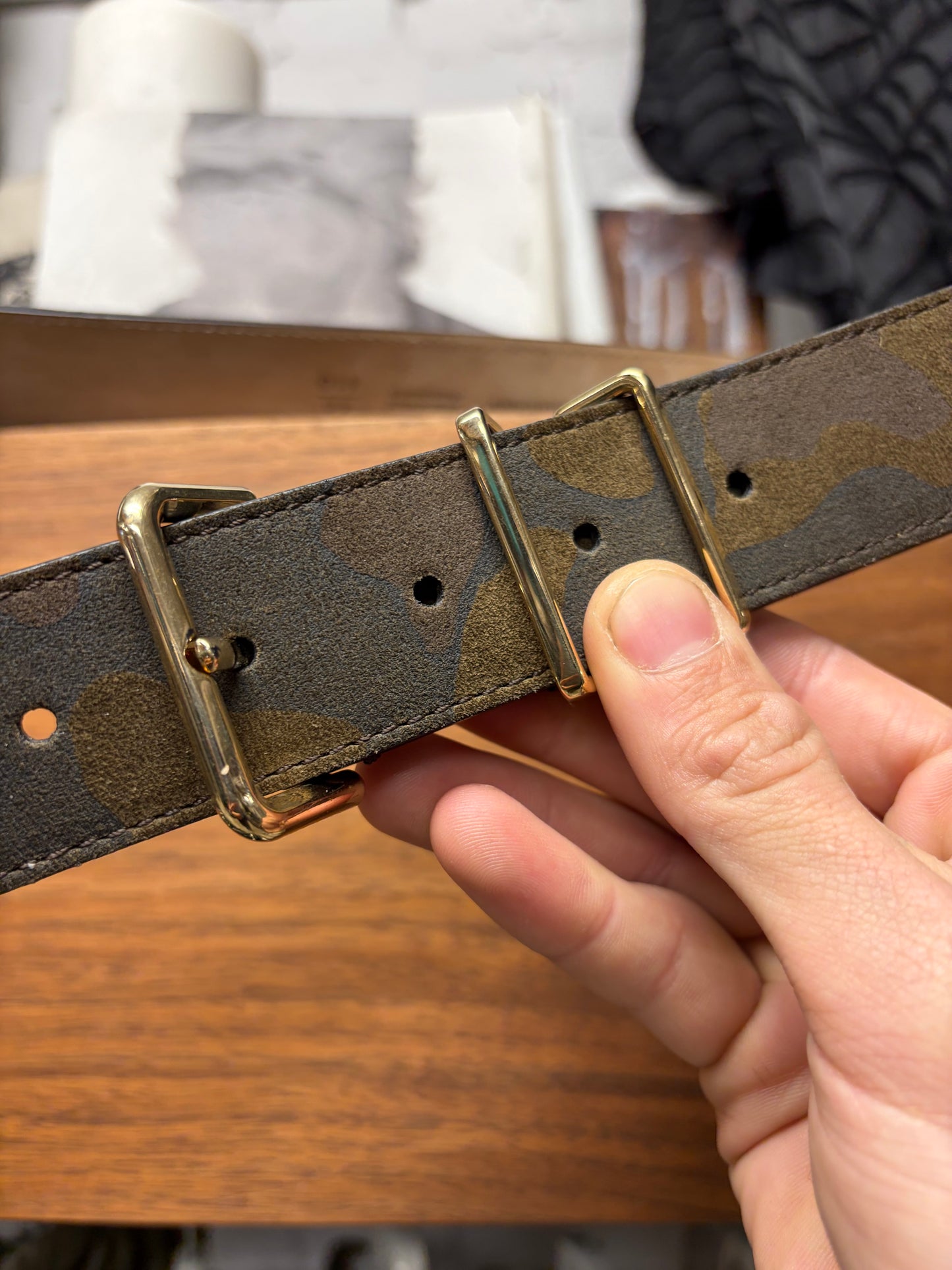 Burberry Leather Camouflage Belt