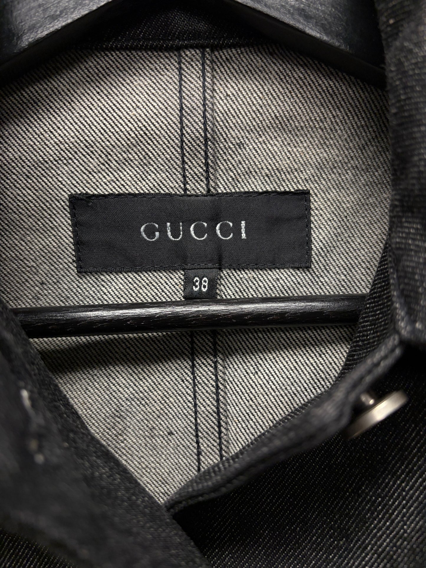 Vintage Gucci by Tom Ford Black Denim Trucker Jacket