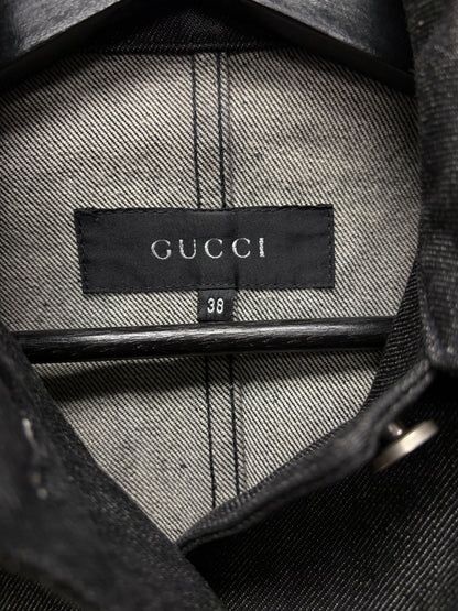 Vintage Gucci by Tom Ford Black Denim Trucker Jacket