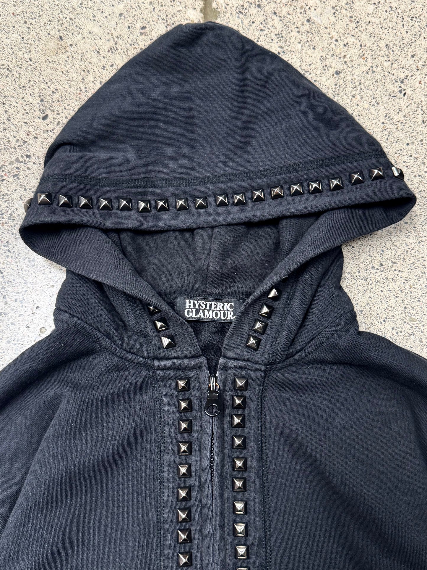 Hysteric Glamour Studded Black Zip-Up Hoodie