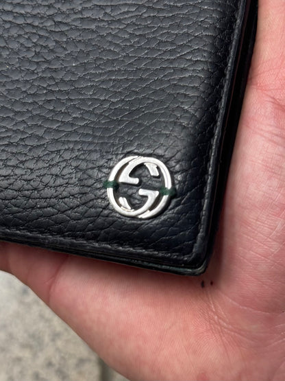 Gucci Calfskin Leather GG Interlock Logo Wallet